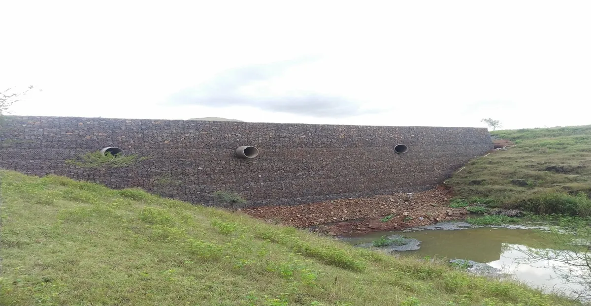 RE Wall with Gabion Facia — KSH Infra, Bhamboli, Chakan, Pune